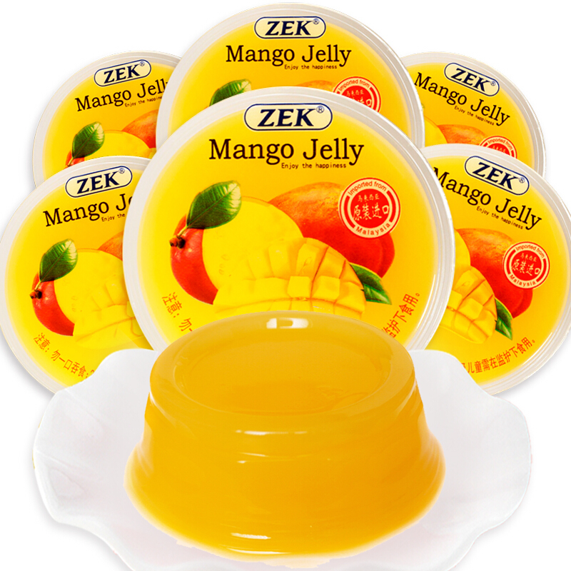 马来西亚进口 ZEK芒果味果冻510g(85g*6) 水果味儿童零食 进口食品