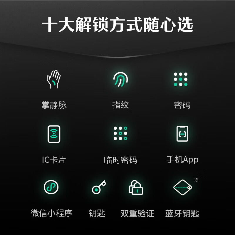 德施曼Q3MVPro掌静脉识别可视猫眼高清大屏智能门锁指纹密码锁