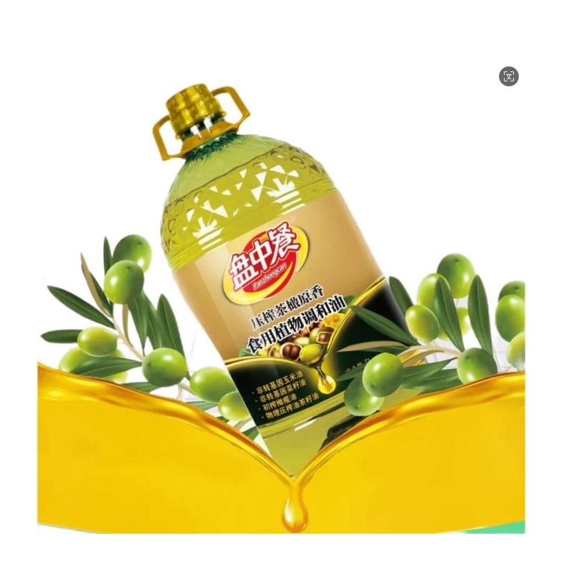 盘中餐 压榨茶橄原香食用植物调和油 5L/桶高清大图