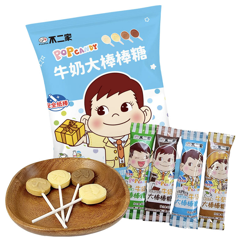 不二家大棒棒糖水果味牛奶味280g袋装多口味婚庆结婚喜糖零食品高清大图