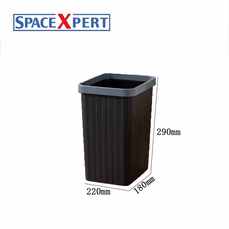 空間専門家(SPACEXPERT) 方形压圈垃圾桶收纳桶黑/白 单只装高清大图