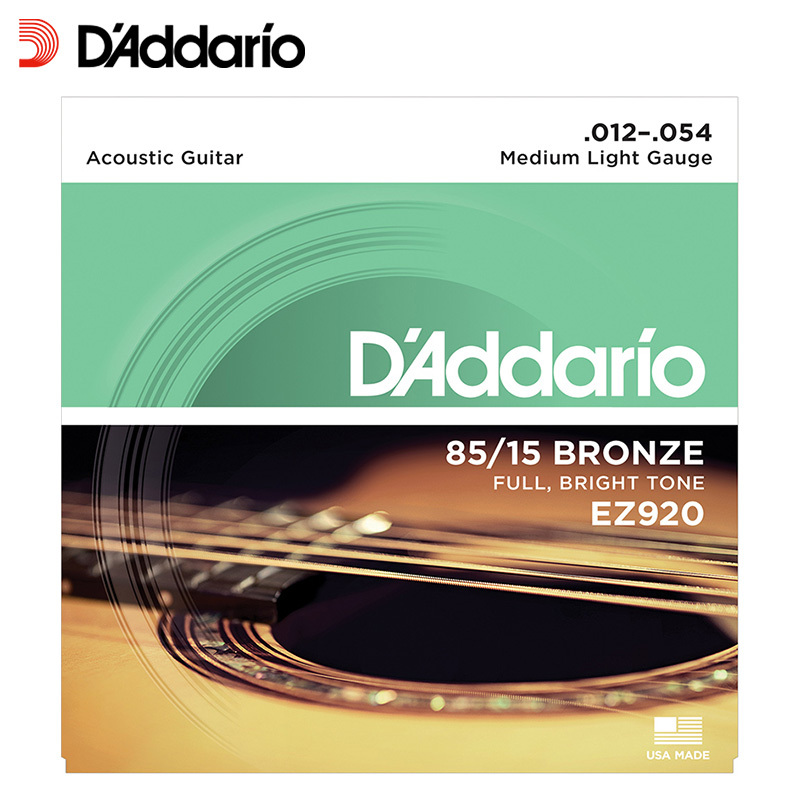 达达里奥(D’Addario)EZ920 美国原装进口民谣吉他弦套弦琴弦 EZ920(12-54黄铜)