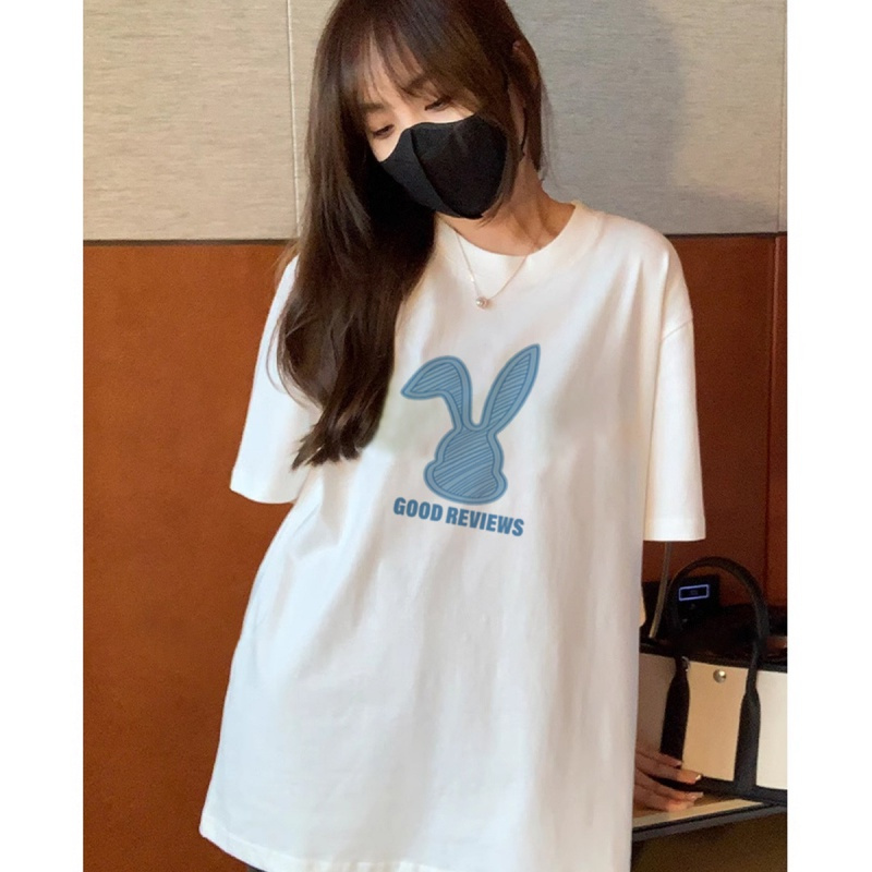 唐狮|夏季女圆领前胸图案短袖纯棉T恤百搭减龄ins_511 默认颜色 L