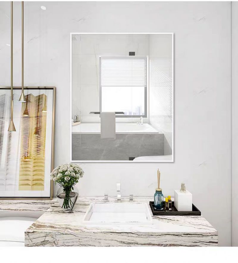 澎铭源穿衣镜有框浴室镜 化妆镜 卫生间镜子60*80cm/块高清大图
