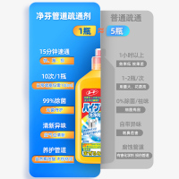 日本进口管道疏通剂强力通厨房下水管道油污厕所马桶万能溶解神器800ml
