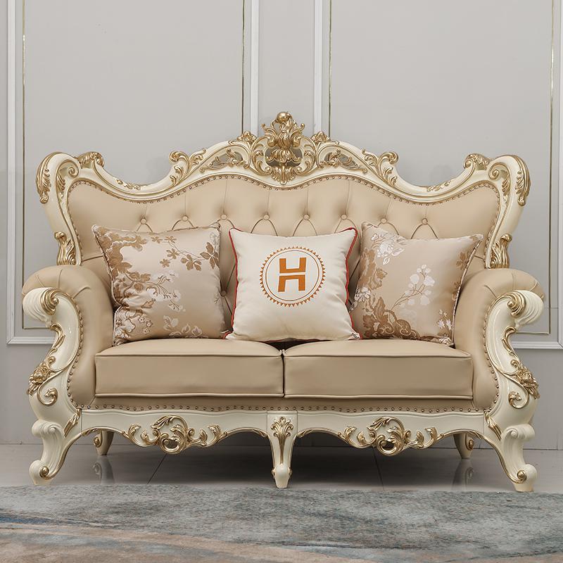 欧式沙发123组合新古典实木沙发真皮沙发小户型客厅家具04