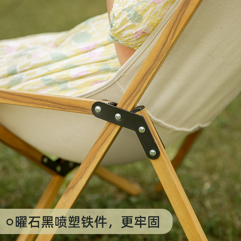 苏宁推荐神火户外折叠椅子便携式休闲露营椅子实木超轻月亮蝴蝶凳钓鱼写生