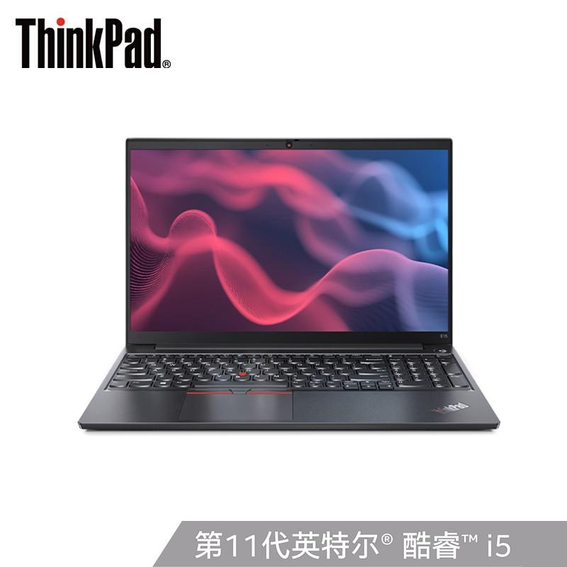 联想ThinkPad E15(00CD)15.6英寸轻薄商务办公娱乐笔记本电脑新品11代英特尔酷睿处理器i5-1135G7 8G 512GG固态硬盘 核心显卡 黑色 Win10系统