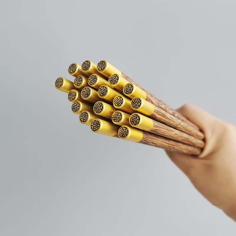 珑伽辛 圆顶福鸡翅木筷子 10双装/盒高清大图