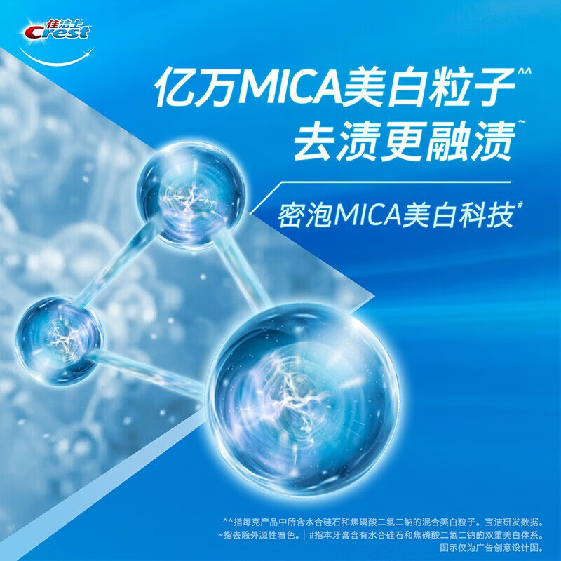 佳洁士3D牙膏 去牙渍含氟防蛀清新口气实惠装 3D180g*1支高清大图