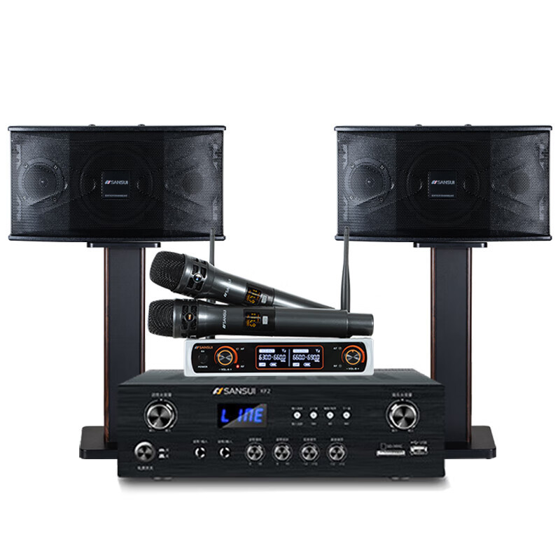山水(SANSUI)大功率 家用电视卡拉OK套装 家庭环绕影院电视重低音炮K歌音响 PK06(6吋升级版)+功放+话筒