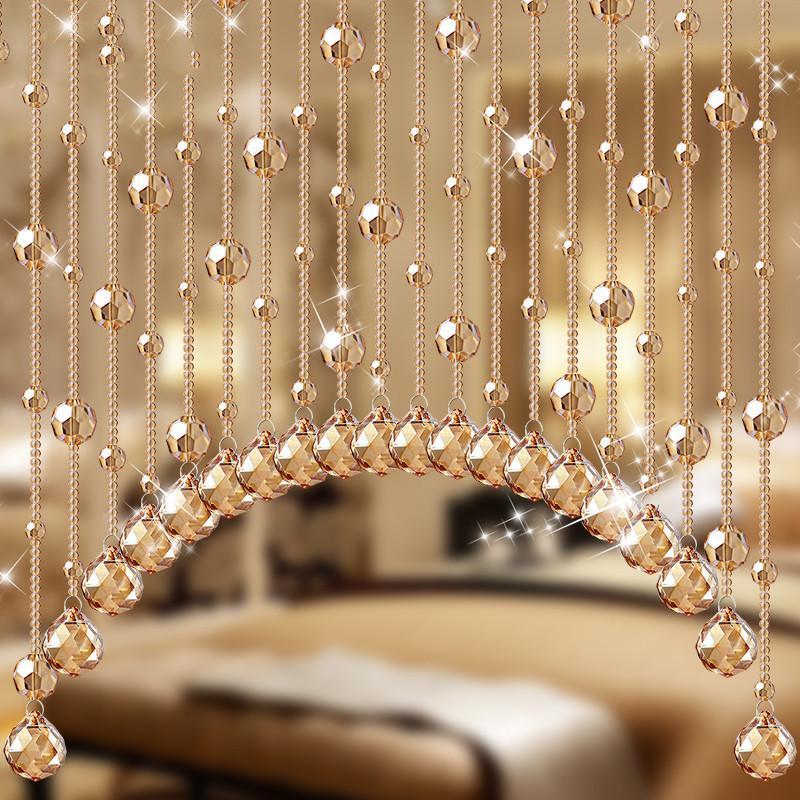 珠帘隔断帘水晶帘子客厅玄关卧室成品窗帘装饰过道免打孔帘