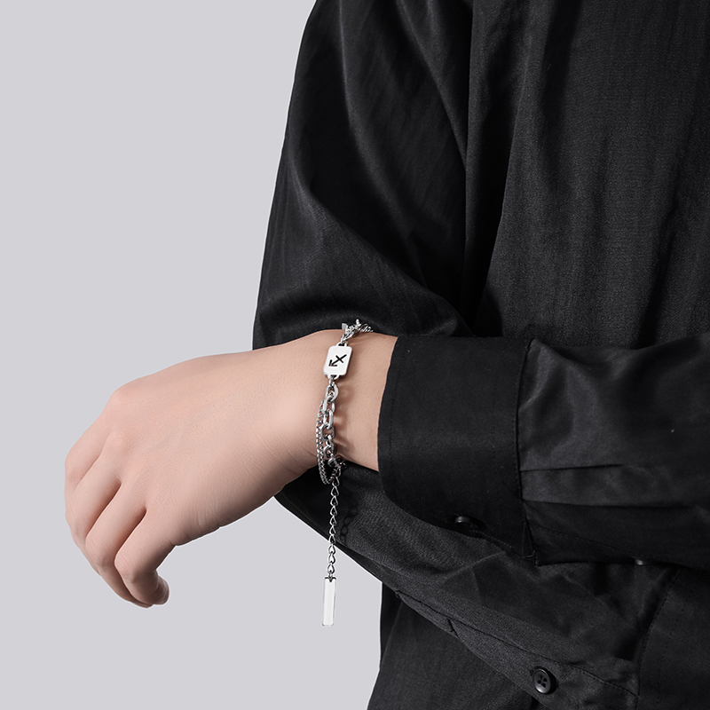 十二星座男士手链钛钢高级感轻奢小众设计冷淡风配饰女手饰男生款送女朋友老婆情人节七夕生日礼物