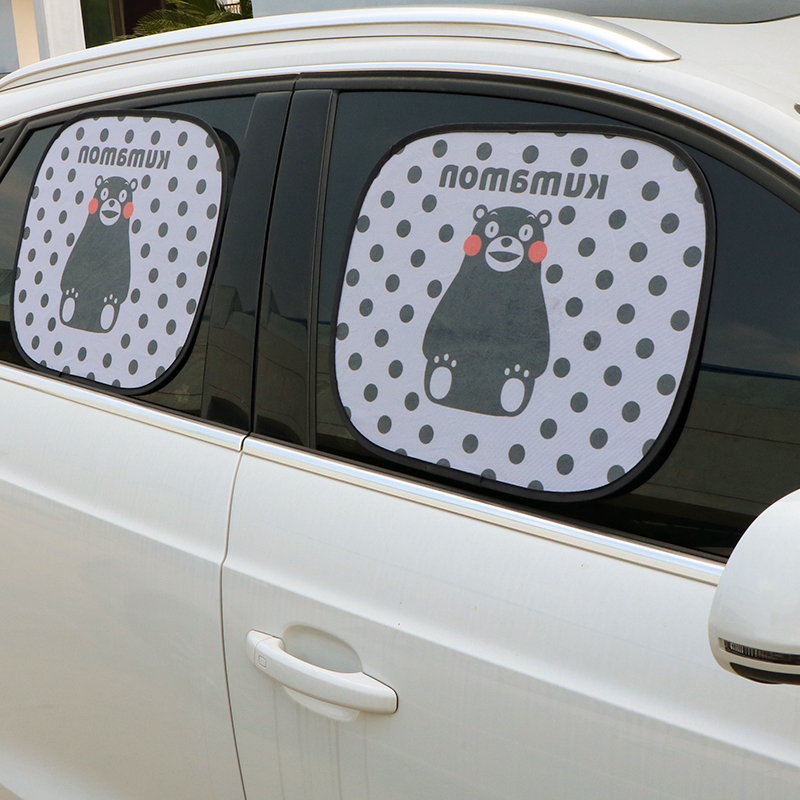 日本正品KUMAMON 熊本熊部长汽车车用遮阳挡前档遮阳挡侧挡防晒隔热垫加大厚汽车用品