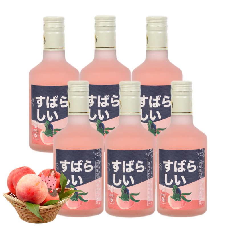 二口味多瓶 態本態蜜桃酒桂花酒江南果酒 蜜桃*6