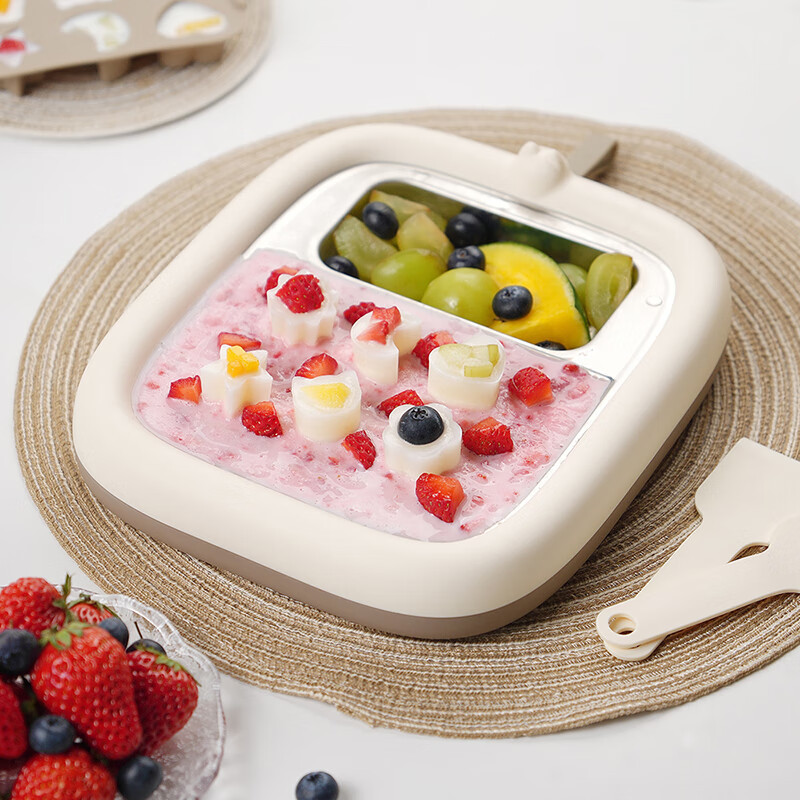 艾贝丽 炒冰机 小型炒酸奶机儿童制冰机器食品级304不锈钢炒酸奶盘炒冰沙机ABL-CB916S高清大图