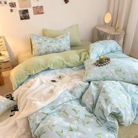 天作之合A纯棉B牛奶绒四件套全棉加绒床单被套套件珊瑚绒床上用品