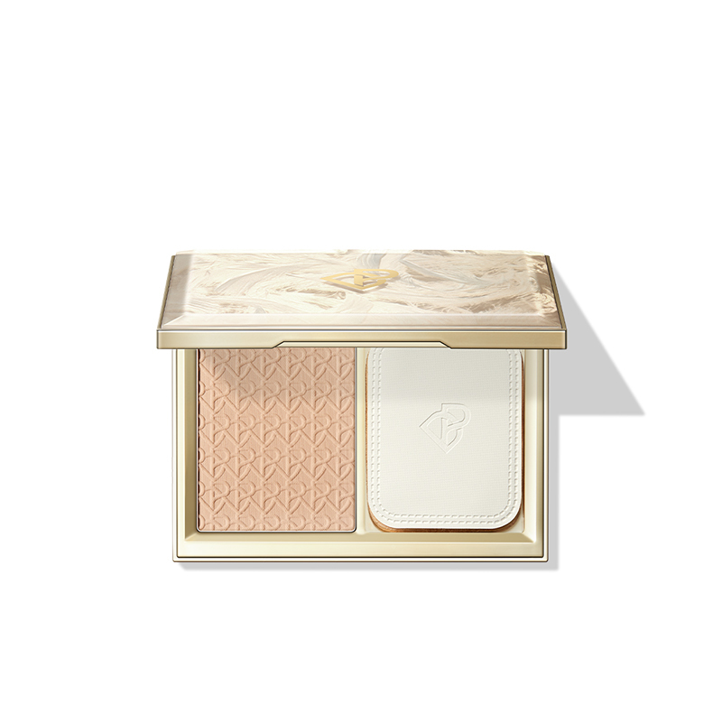 完美日记(PERFECT DIARY) 羽缎透滑粉饼(经典版)B01暖调白褶色