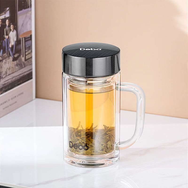 德铂(Debo)汉尼拔办公杯双层高硼硅玻璃杯350ML茶杯DEP-909图片