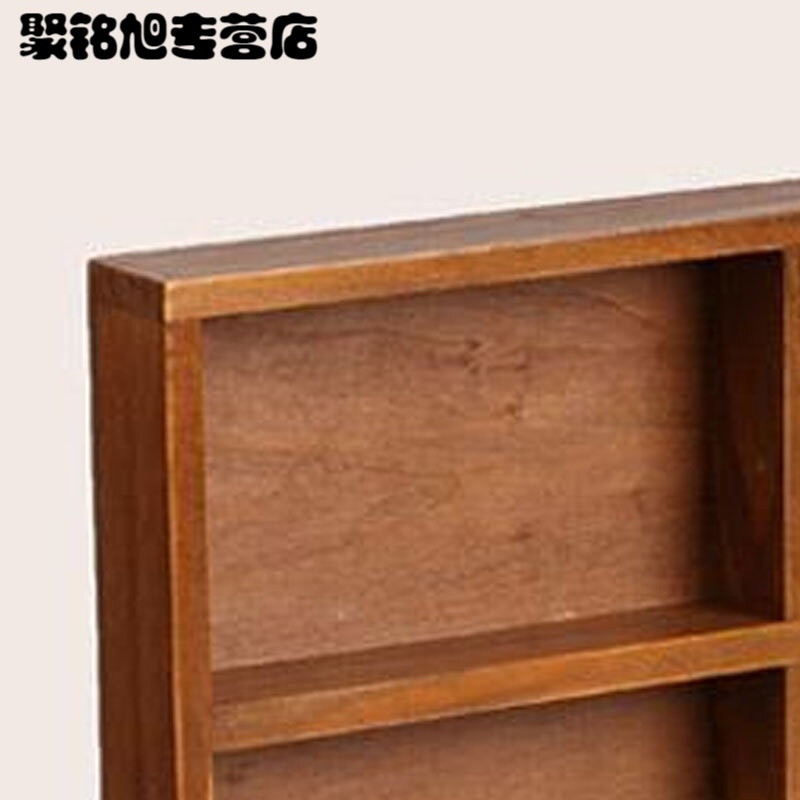 复古木质12格桌面收纳盒长方形多肉花盆分格小木盒化妆品盒简约