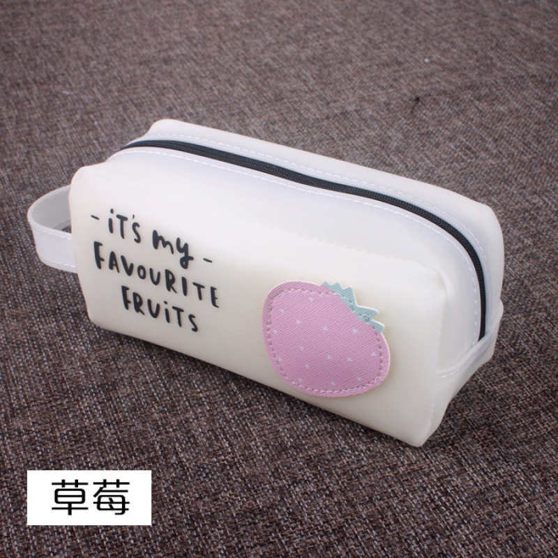 韩版创意学霸铅笔袋简约男女初中学生大容量小清新水果可爱文具盒