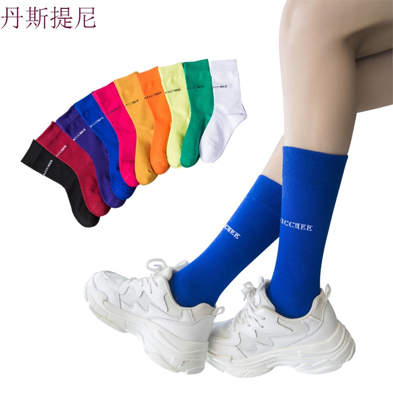 袜子女中筒袜纯棉夏季薄款韩版学院风堆堆袜韩国春秋百搭长袜子潮