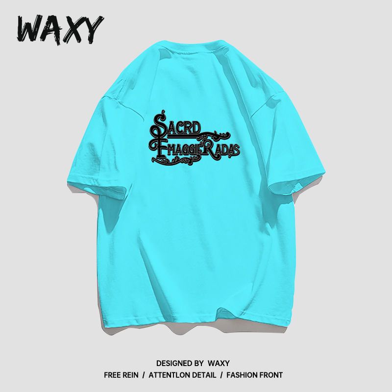 WAXY夏季新款纯棉短袖T恤女学生宽松复古休闲慵懒风韩版潮牌上衣