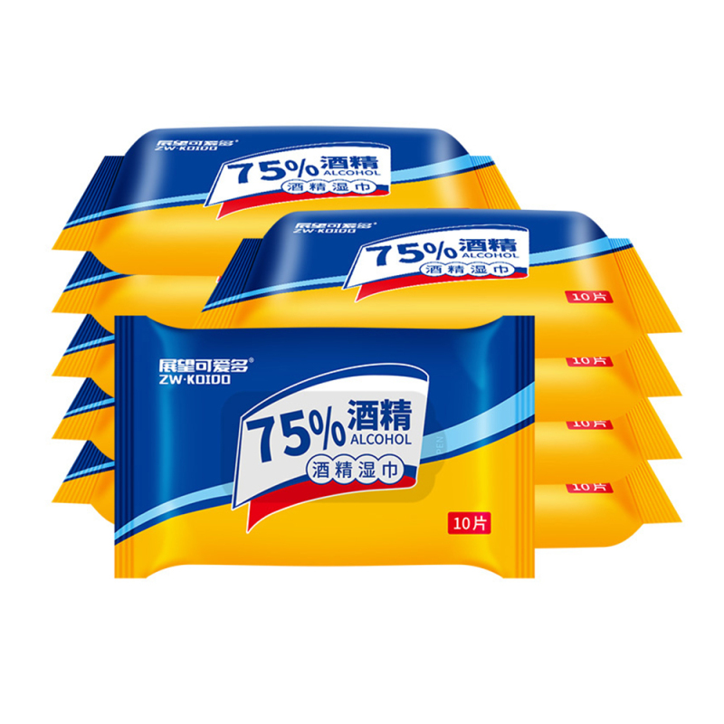 【苏宁宜品推荐】可爱多75%酒精湿巾10片*10包