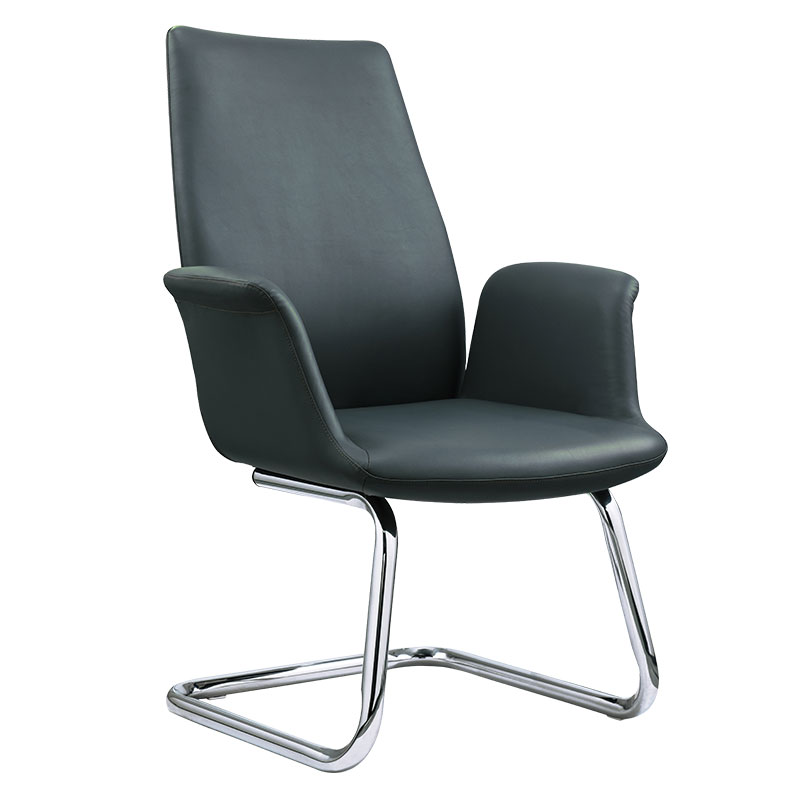 臻远 ZY-7478办公椅简约现代中背皮椅主管椅弓形椅 西皮