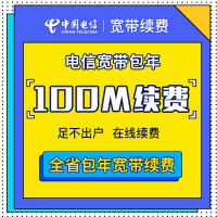 【宽带续费】湖北武汉电信100M单宽带包年缴费办理官方充值快速到账