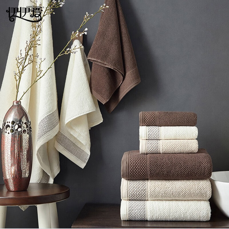 伊伊爱 都市蜂巢浴巾 花色随机 70*140cm/MJ0BH02300158