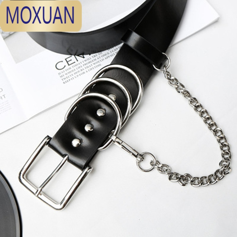 MOXUAN山本风暗黑系配饰朋克风金属链条腰带连衣裙西装ins女潮蹦迪皮带