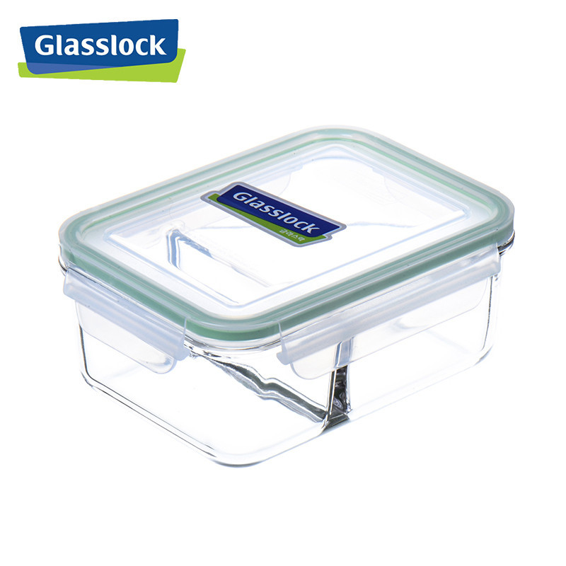 三光云彩(GLASSLOCK)保鲜盒韩国原装进口分隔玻璃饭盒可微波炉加热分格便当盒带盖密封碗 男女上班族带饭1000ml高清大图