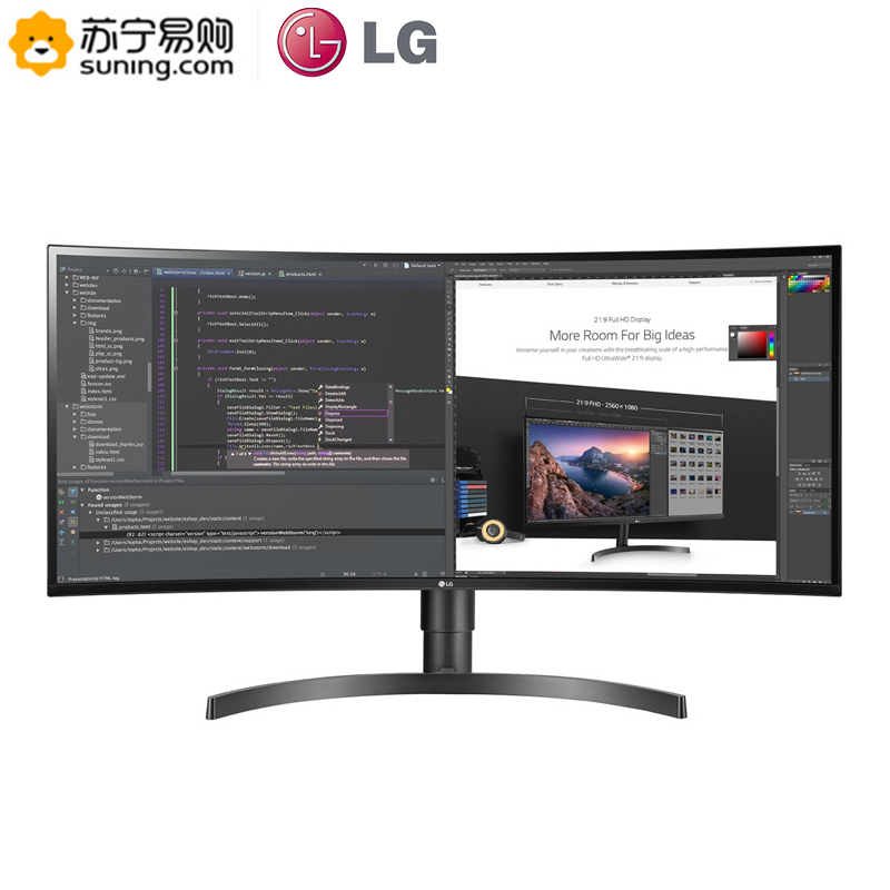 LG 34WL75C 34英寸21:9超宽液晶IPS屏HDR10 可升降设计绘图电脑显示器高清大图