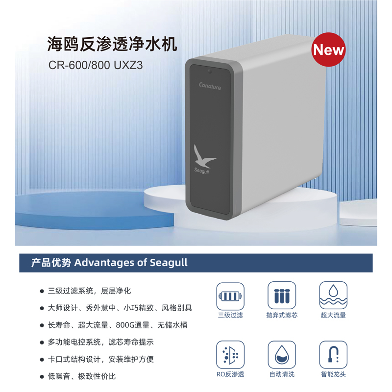 开能(Canature)净水器家用净水机厨房自来水过滤器反渗透纯水机600G反渗透型CR-600UXZ3