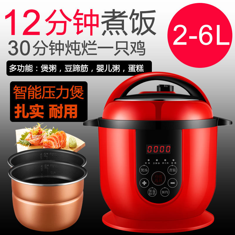 电压力锅家用迷你2升 123456人电饭煲多功能全自动小型高压锅 (2人左右)-2.5L双胆