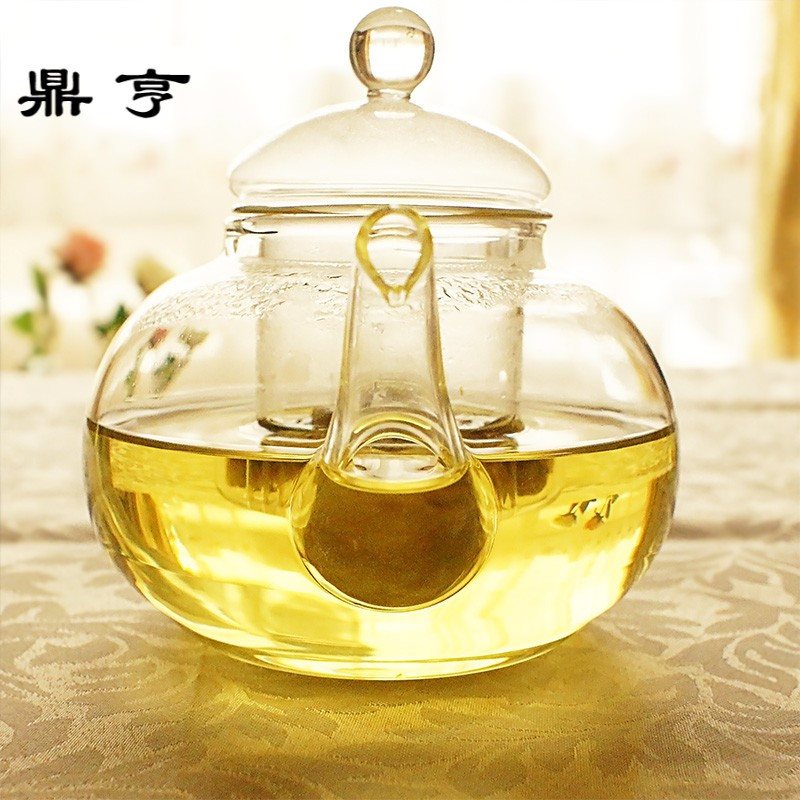 鼎亨耐热玻璃茶壶过滤透明可加热煮茶泡茶壶茶具带盖玻璃壶水壶80
