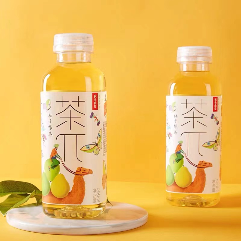 农夫山泉茶π茶派柚子绿茶500ml*15瓶整箱装风味茶饮料