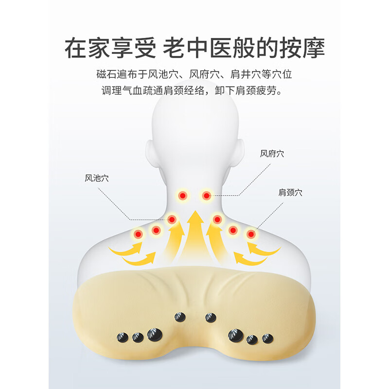 佳奥磁石助睡贝壳肩颈枕210108J0100MR4浅粉_1高清大图