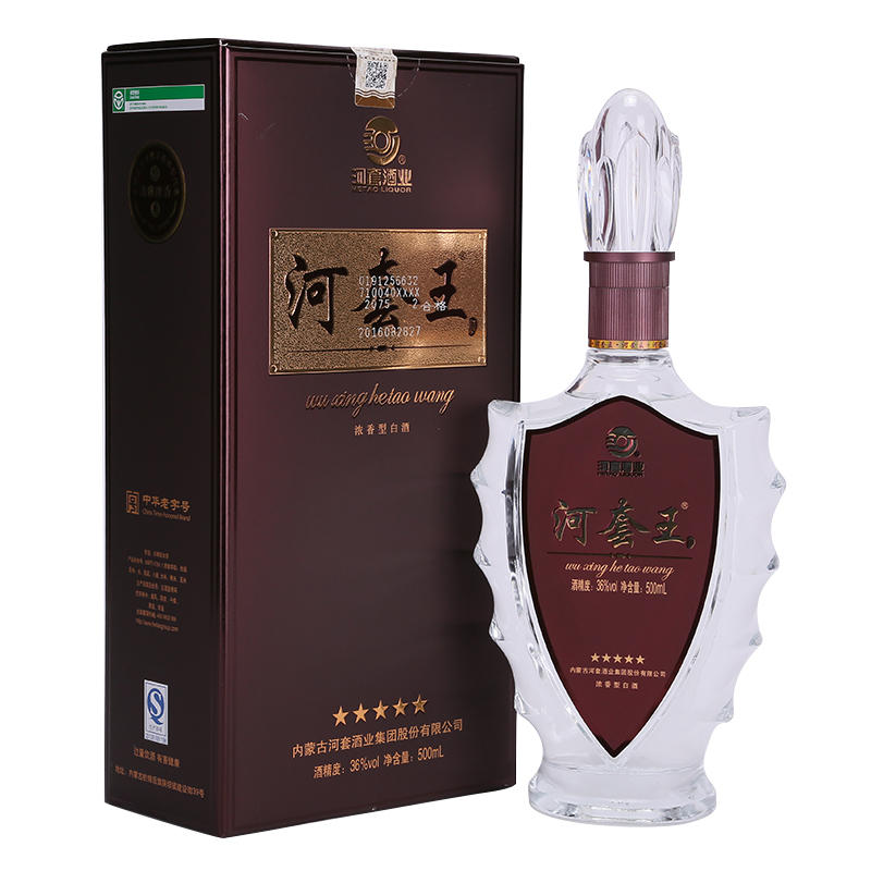 河套酒业河套王36度500ml单瓶礼盒装内蒙古浓香型白酒