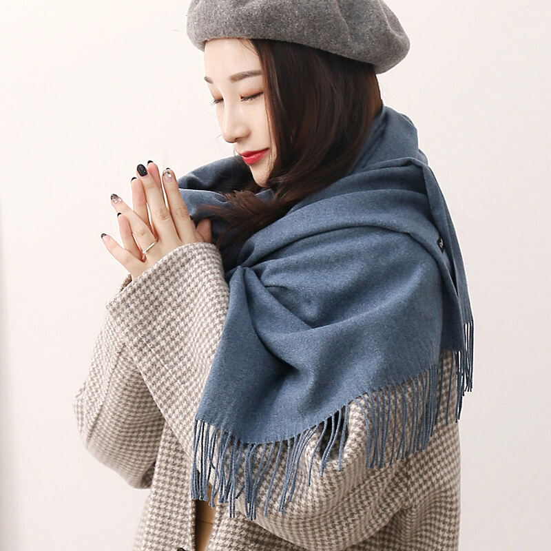 迪鲁奥diluao新款围巾纯色围巾女加厚保暖秋冬季女士长款百搭韩版围脖