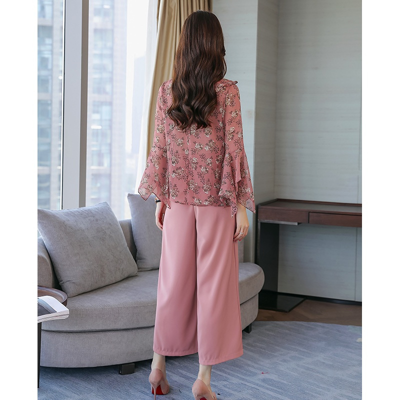 女士秋装新品时髦套装省心搭配港风女神范气质春款阔腿裤两件套潮
