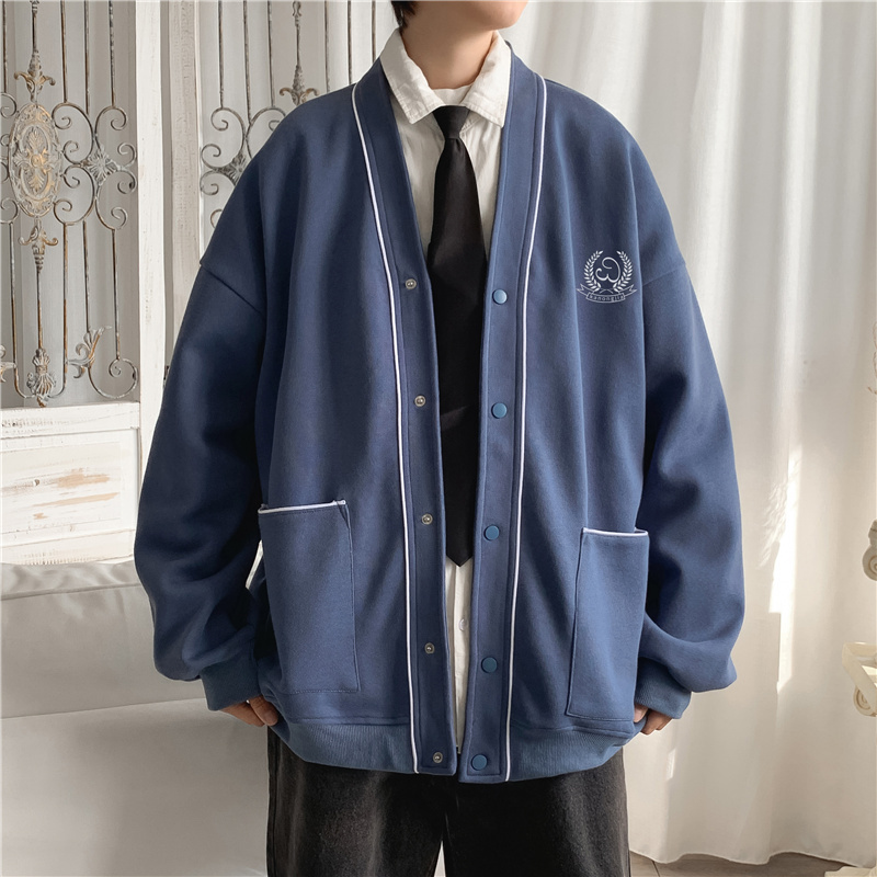 baluoshang棒球服外套男宽松学院风夹克新款秋冬学生百搭情侣装春秋