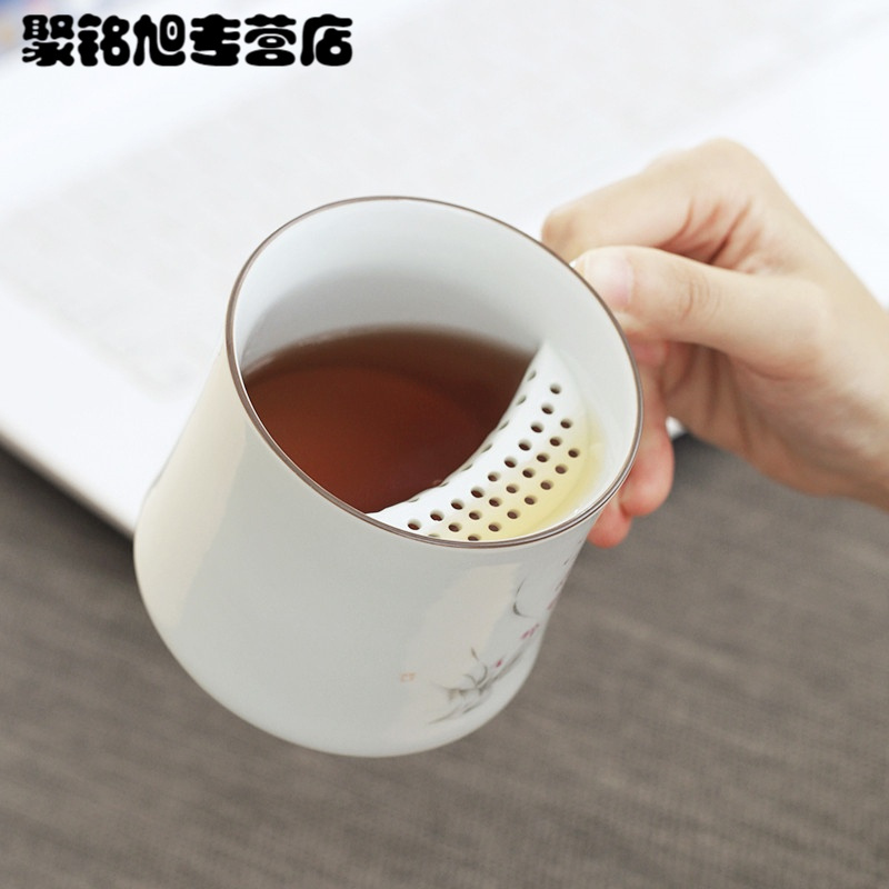 陶瓷过滤茶杯带盖创意马克杯办公花茶杯个性家用水杯礼品杯子瓷杯家用喝水杯子新款创意杯子喝水杯家用陶瓷杯
