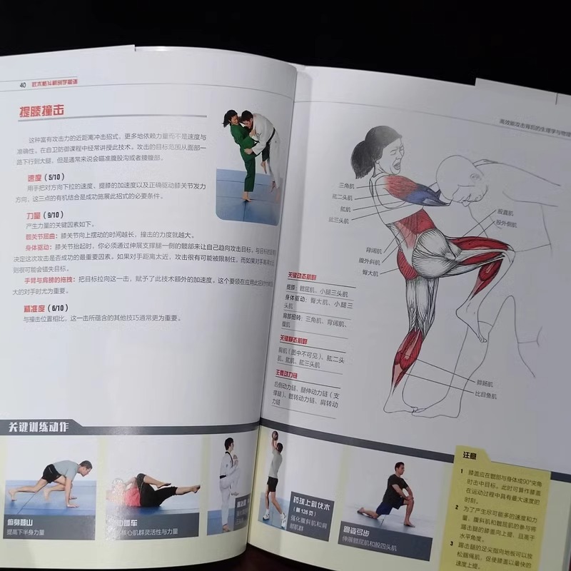 [正版]央视网武术格斗解剖学图谱 高效能攻击背后的生理学与物理学 传统武术合气道跆拳道柔道空手道泰拳剑道北京科学技术出高清大图