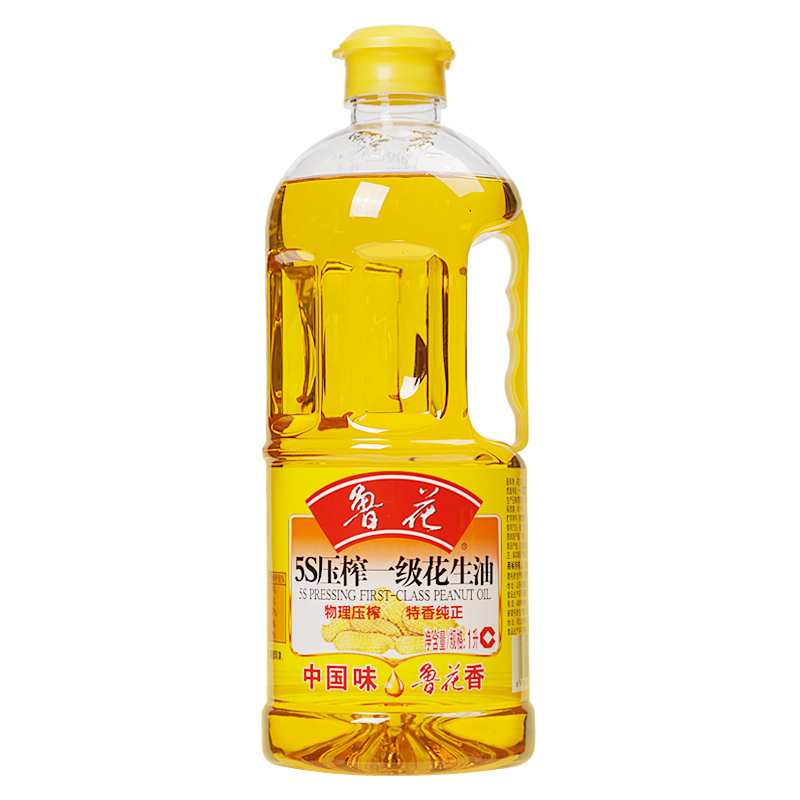 鲁花5S压榨一级花生油 食用油 物理压榨花生油 1L