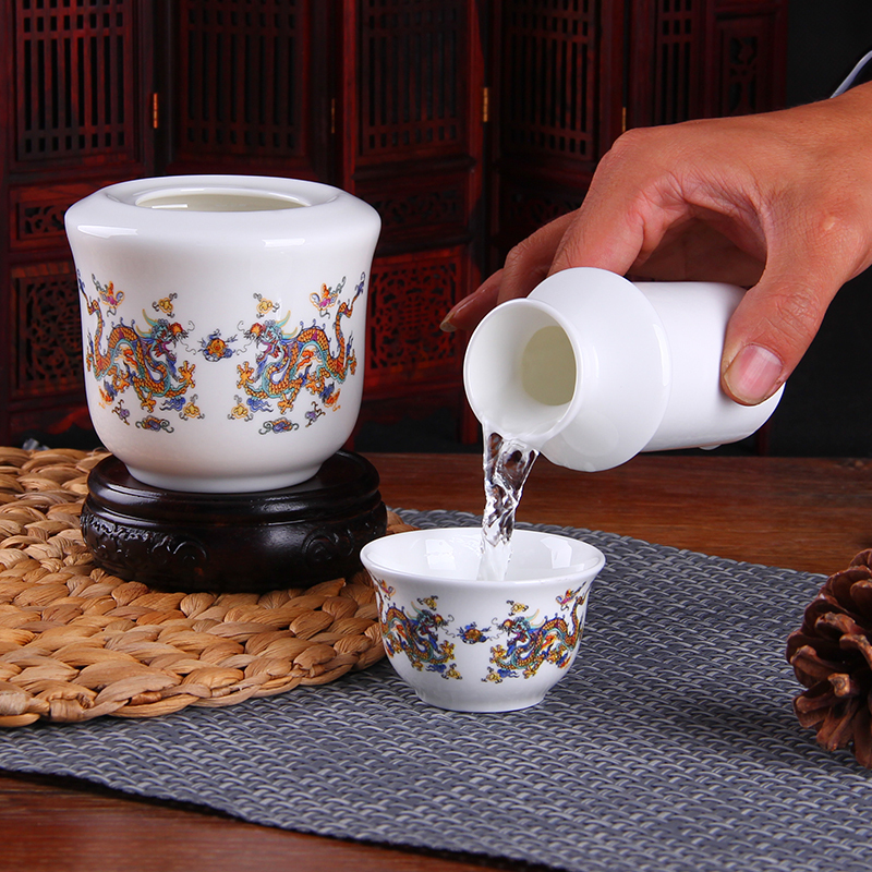 骨瓷酒壶二两温酒壶烫酒器热酒暖酒壶套装家用黄酒清酒酒具酒壶盅请先