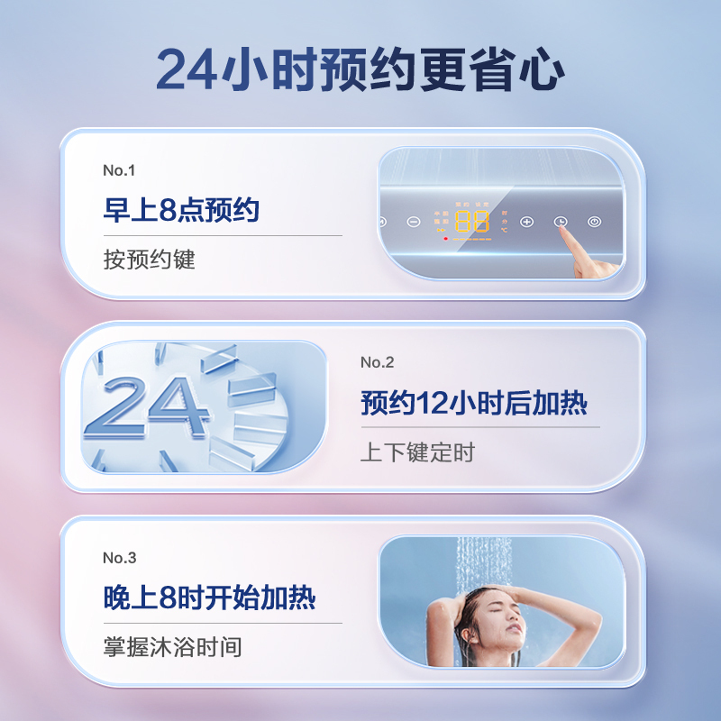 AO史密斯佳尼特60升电热水器 金圭内胆包8年 双棒分离速热 免清洗 1级能效 CTE-60JC2 3000W速热