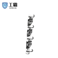 工霸(GONGBA) 304不锈钢拖把夹拖把挂钩 收纳硅胶夹免钉排钩拖把架挂钩 灰色3夹4钩 GB3141 1个