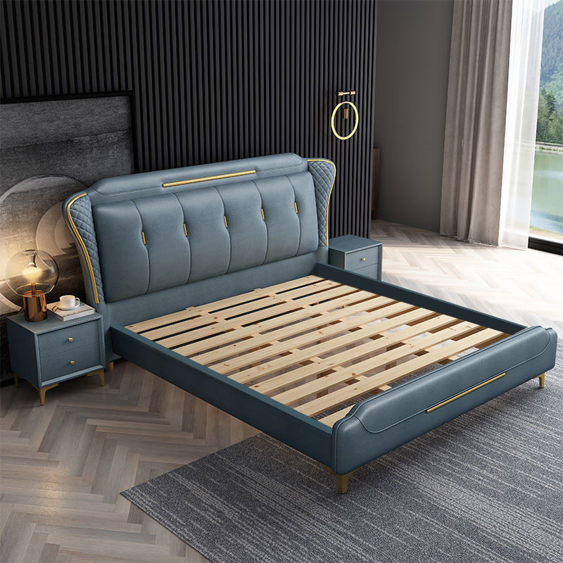 5米床双人床家用储物床欧式大床意式软包床现代简约小户型婚床套装